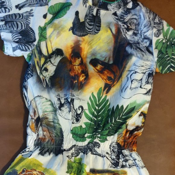 Cutest Unique CREW KID New York Store Animal Jungle Print Girls Dress Sz 6X - Picture 3 of 3